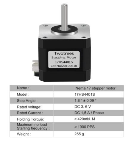 Motor Paso A Paso Nema 17, 17HS4401, 1.7A - Image 10