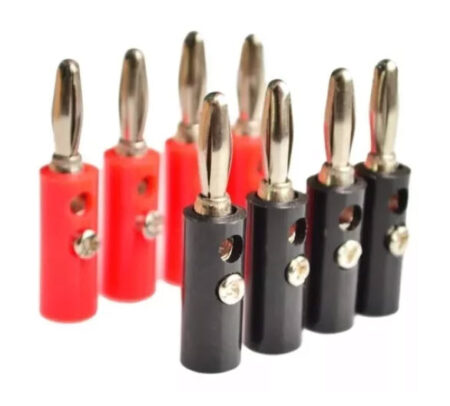 Jack Banana Negro 4mm Con Tornillo