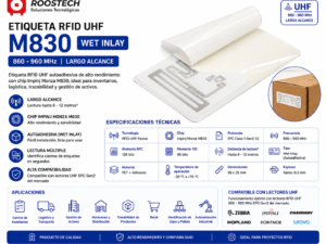 Etiqueta RFID UHF 860–960 MHz M830 Wet Inlay de Largo Alcance