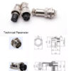 Conector Aéreo Impermeable M8 Hembra 4 Pines Roscado - Image 2