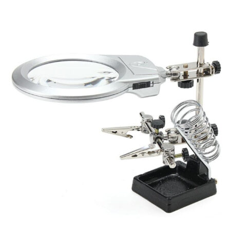 Soporte Cautín Con Lupa 90mm Tercera Mano