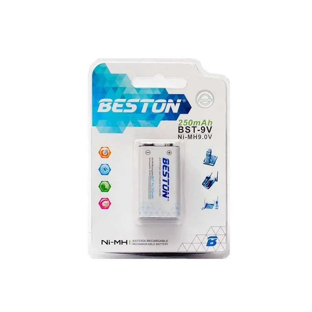 Batería Beston Recargable 9V 250 mAh