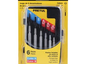 Juego de 6 Desarmadores de Precisión Mango Metálico Pretul – J‑DEJ‑6P