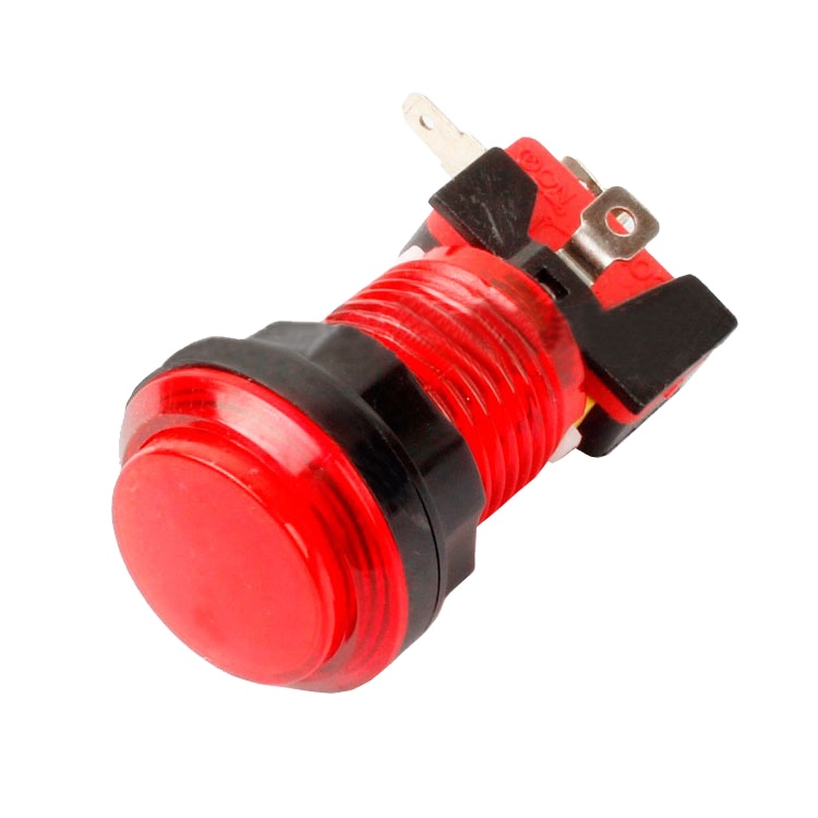 Botón Arcade Iluminado Rojo 32 mm + Switch