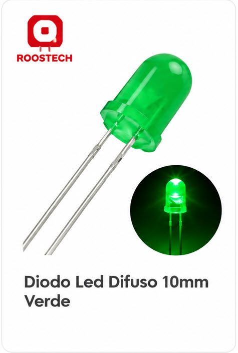 Diodo Led Difuso 10mm Verde