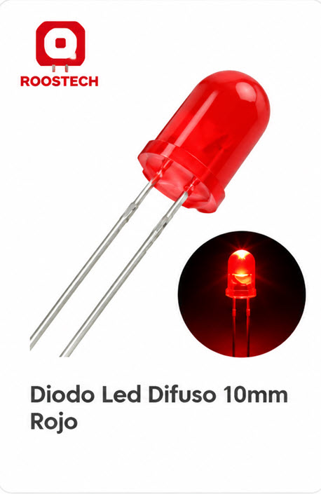Diodo Led Difuso 10mm Rojo